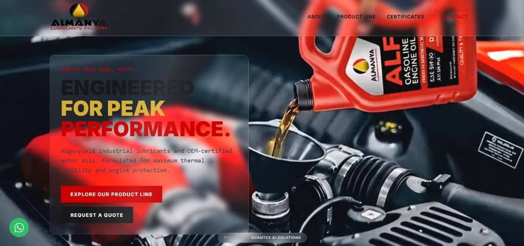 Almanya Lubricants Factory website preview